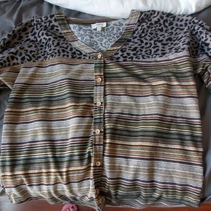 Long sleeve cheetah print shirt